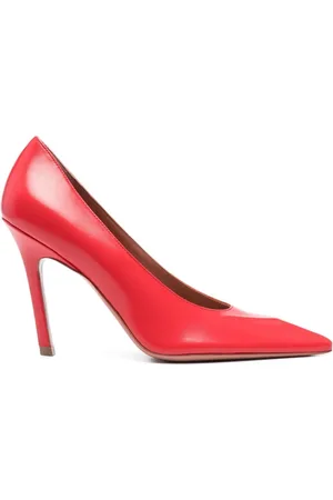 Amina Muaddi Femme, Chaussures, Rouge, Taille: 36 1/2 EU Talons aiguilles rouges à bout pointu