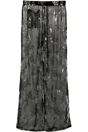 SIEDRES Siedrés, Femme, Pantalons, Noir, Taille: 38 FR Pantalon Large à Paillettes Florales
