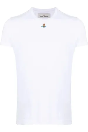 Vivienne Westwood Femme, Tops, Blanc, Taille: 42 FR T-shirt en Coton avec Logo Orb