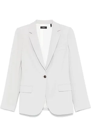 THEORY Femme, Vestes, Gris, Taille: 40 FR Veste Grise Boutonnée avec Style Américain