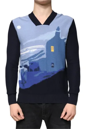 BALLANTYNE Homme, Pulls, Multicolore, Taille: M Pull en coton à col en V multicolore
