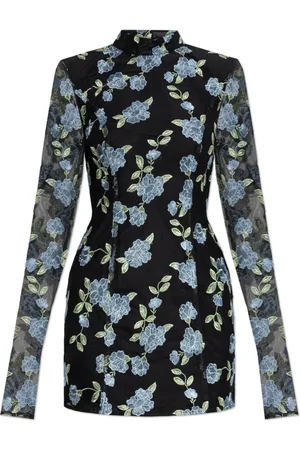 ROTATE Femme, Robes, Noir, Taille: 44 FR Robe à motif floral