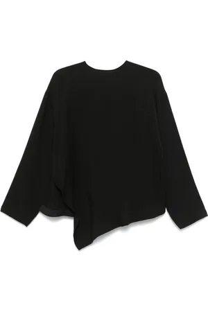 STUDIO NICHOLSON Femme, Blouses et Chemises, Noir, Taille: 34 FR Haut Noir à Bouton et Écharpe