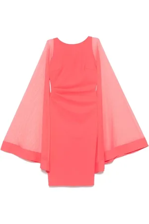 CHIARA BONI Femme, Robes, Rose, Taille: 48 FR Robe Rose Corail Manches Drapées
