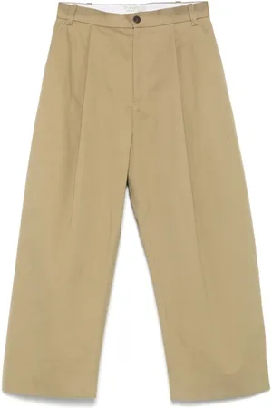 STUDIO NICHOLSON Homme, Pantalons, Brun, Taille: M Pantalon Beige avec Ceinture et Poches