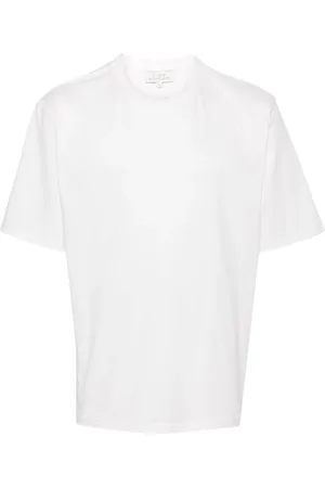 STUDIO NICHOLSON Homme, Tops, Blanc, Taille: XL T-shirt Blanc en Coton avec Logo Imprimé