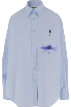 Moschino Femme, Blouses et Chemises, Bleu, Taille: 38 FR Collection Chemises Élégantes