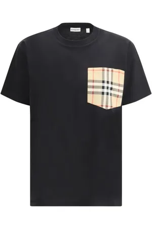 Burberry Femme, Tops, Noir, Taille: 40 FR T-Shirt à Poche à Carreaux