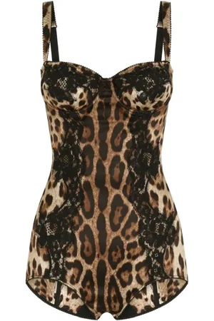 Dolce & Gabbana Femme, Tops, Brun, Taille: 42 FR Sous-vêtements Style Balconette Imprimé léopard