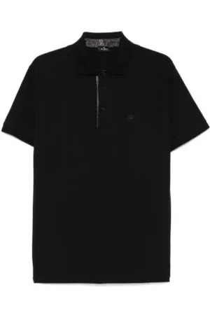 Etro Homme, Tops, Noir, Taille: L Polo à Manches Courtes avec Motif Pégase