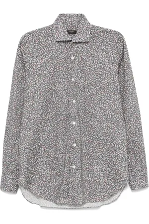 BARBA Homme, Chemises, Multicolore, Taille: L Chemise en Coton à Imprimé Floral