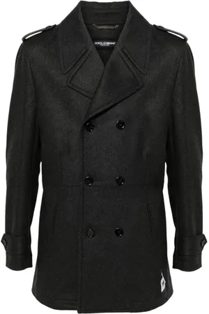 Dolce & Gabbana Homme, Manteaux, Gris, Taille: L Veste Grise en Laine Mélangée à Double Boutonnage