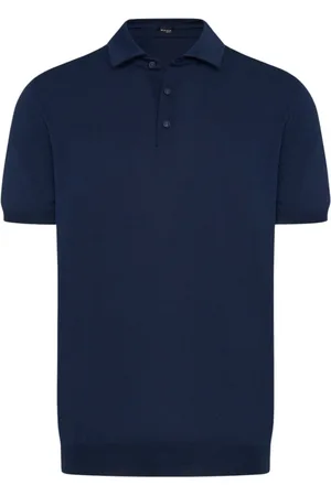 Kiton Homme, Tops, Bleu, Taille: XL Polo en Coton Égyptien Doux