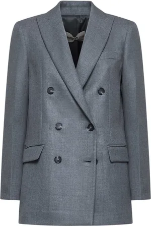 BLANCA Femme, Manteaux, Gris, Taille: 36 FR Vestes Anthracite à Double Boutonnage
