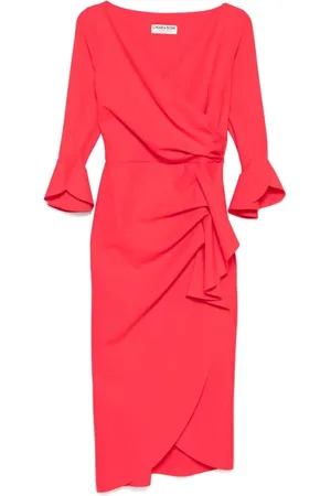 CHIARA BONI Femme, Robes, Rouge, Taille: 50 FR Robe Corail à Panneau Drapé