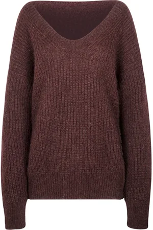 Jucca Femme, Pulls, Violet, Taille: 40 FR Pull en alpaga et mohair à col en V