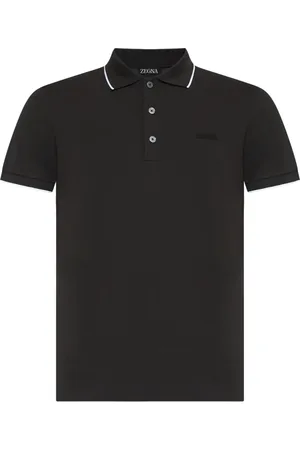 Ermenegildo Zegna Homme, Tops, Brun, Taille: M Polo Marron Foncé avec Logo