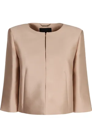 Alberta Ferretti Femme, Vestes, Rose, Taille: 38 FR Veste boléro en satin avec fermeture à crochets