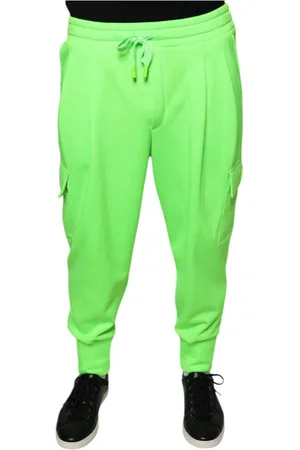 Dolce & Gabbana Homme, Pantalons, Vert, Taille: M Neon Cargo Jogger Pantalons de survêtement