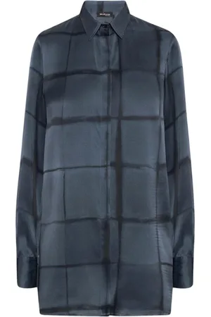 Kiton Femme, Blouses et Chemises, Bleu, Taille: 38 FR Chemise en soie imprimée iconique