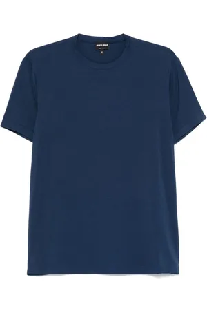 Giorgio Armani Homme, Tops, Bleu, Taille: L Navy Crew Neck T-shirt