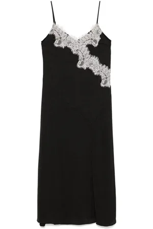 Baum und Pferdgarten Femme, Robes, Noir, Taille: 36 FR Robe en Dentelle Florale avec Décolleté en V et Fente