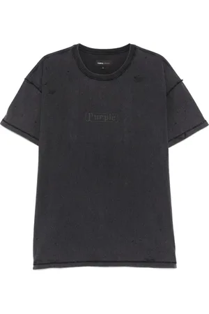 Purple Brand Homme, Tops, Gris, Taille: XL T-shirt Col Rond Anthracite