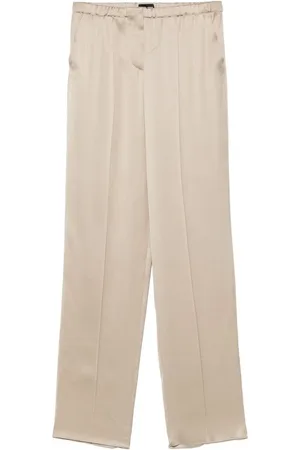 Giorgio Armani Femme, Pantalons, , Taille: 40 FR Pantalon en Satin de Soie Vert Sauge