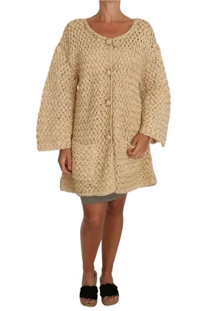 Dolce & Gabbana Femme, Pulls, , Taille: 38 FR Cardigan Chic Crocheté en Rafia