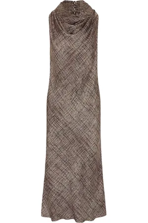 Kiton Femme, Robes, Brun, Taille: 40 FR Robe Fourreau en Soie