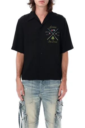 AMIRI Homme, Chemises, Noir, Taille: L Chemise de Bowling Pool Cue Noire