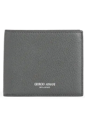 Giorgio Armani Homme, Accessoires, Vert, Taille: ONE Size Portefeuille en Cuir Vert Bi-Fold