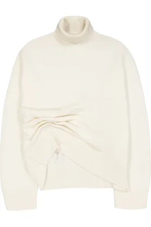 LANEUS Femme, Pulls, , Taille: 36 FR Dolcevita Oversize Asymétrique en Laine Mérinos et Cachemire