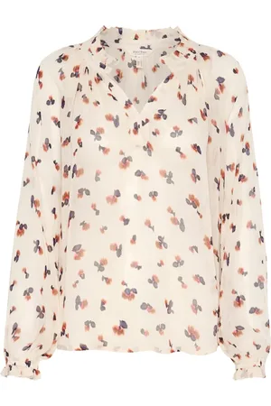 Part Two Femme, Blouses et Chemises, , Taille: 36 FR Chemisier Floral avec Col en V et Manches Longues