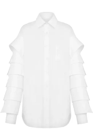 Moschino Femme, Blouses et Chemises, Blanc, Taille: 38 FR Chemise Blanche à Boutons Manches Longues