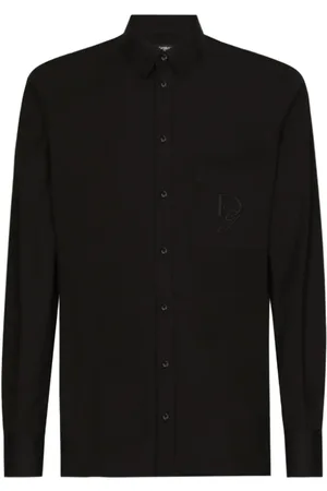 Dolce & Gabbana Homme, Chemises, Noir, Taille: L Chemise Noire avec Logo Brodé