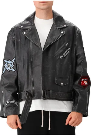 Represent Homme, Vestes, Noir, Taille: L Veste en cuir Metallica