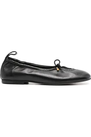 ALOHAS Femme, Chaussures, Noir, Taille: 36 EU Chaussures Plates en Cuir Noir avec Détail de Trou de Serrure