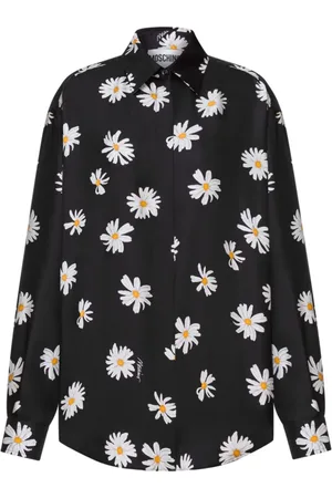 Moschino Femme, Blouses et Chemises, Noir, Taille: 38 FR Chemise Noire à Boutons