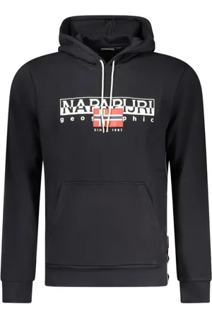 Napapijri Homme, Sweatshirts et sweats à capuche, Noir, Taille: S Sweat à Capuche en Coton Noir avec Logo