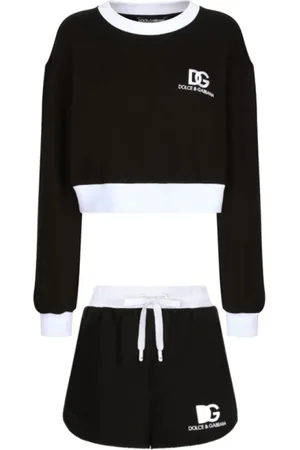 Dolce & Gabbana Femme, Sport, Noir, Taille: 38 FR Ensemble de Sport Bicolore avec Logo Imprimé
