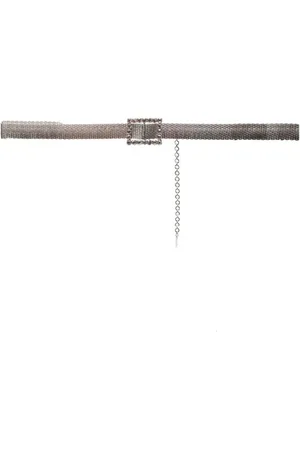 Alessandra Rich Femme, Accessoires, Gris, Taille: ONE Size Ceinture Chaîne avec Boucle en Cristal