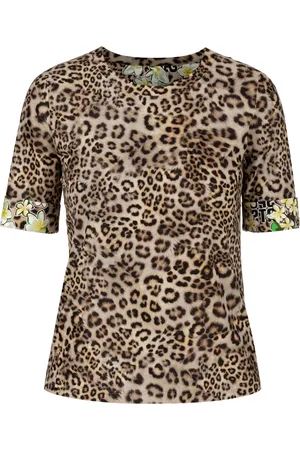Marc Cain Femme, Tops, Brun, Taille: 44 FR T-shirt près du corps avec imprimé léopard