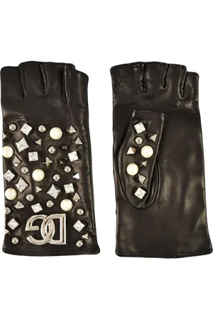 Dolce & Gabbana Femme, Accessoires, Noir, Taille: M Gants en cuir