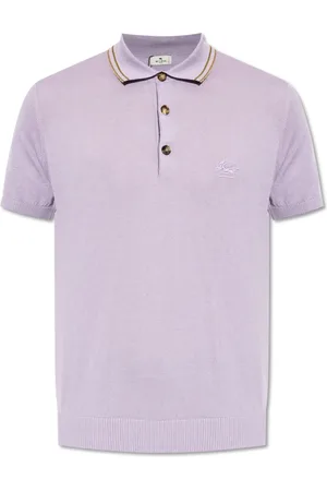 Etro Homme, Tops, Violet, Taille: L Polo avec Logo Brodé