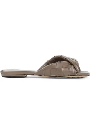 Bottega Veneta Femme, Chaussures, Brun, Taille: 36 EU Sandale Plate Pinecone
