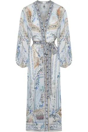 Camilla Femme, Blouses et Chemises, Multicolore, Taille: ONE Size Bleus Océaniques Manche Blouson