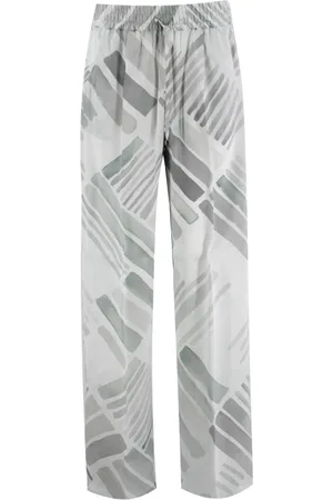 Kiton Femme, Pantalons, Gris, Taille: 40 FR Pantalon en Soie Coupe Droite Élastique