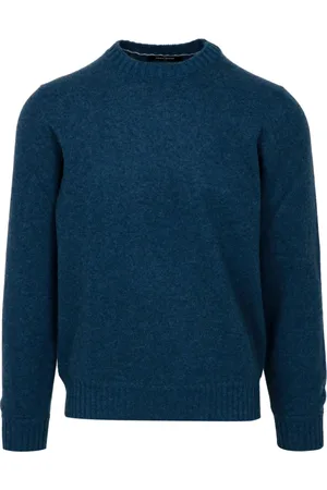 Gran Sasso Homme, Pulls, Bleu, Taille: L Pull en Cachemire Bleu à Col Rond
