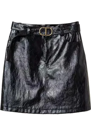 Twin-Set Femme, Jupes, Noir, Taille: 36 FR Jupe en simili cuir